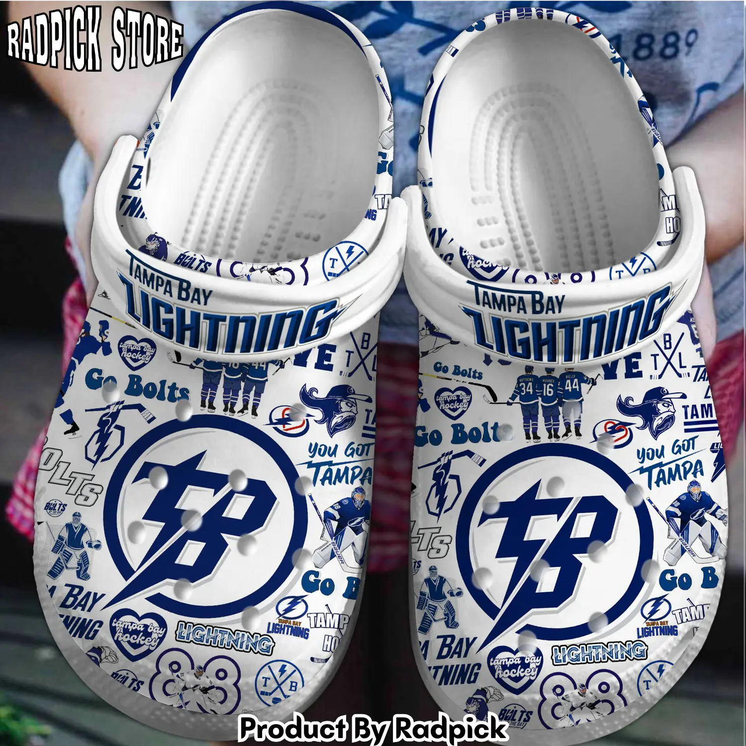 Radpick tampa bay lightning nhl sport crocss crocband clogs shoes comfortable for men women and kids footwearelite exclusive rp652981